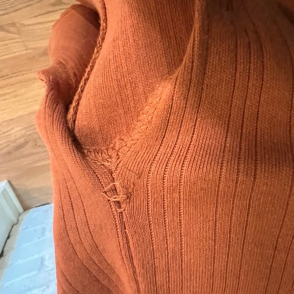 Mata Traders Red Orange Ribbed Midi Dress - Picture 4 of 4